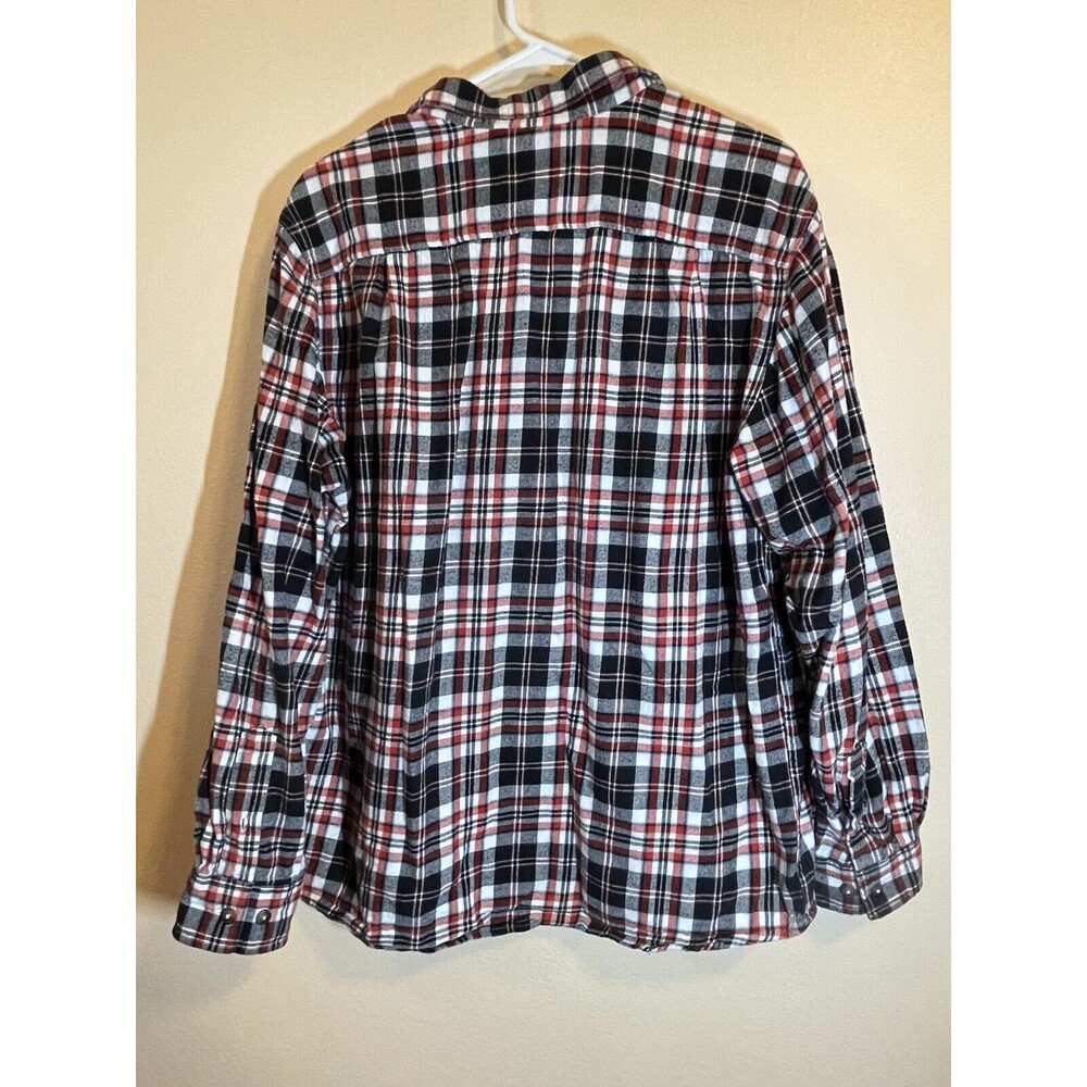 Blue Mountain Men’s Red Black White Plaid Button Down Shirt Size Large - Picture 5 of 5